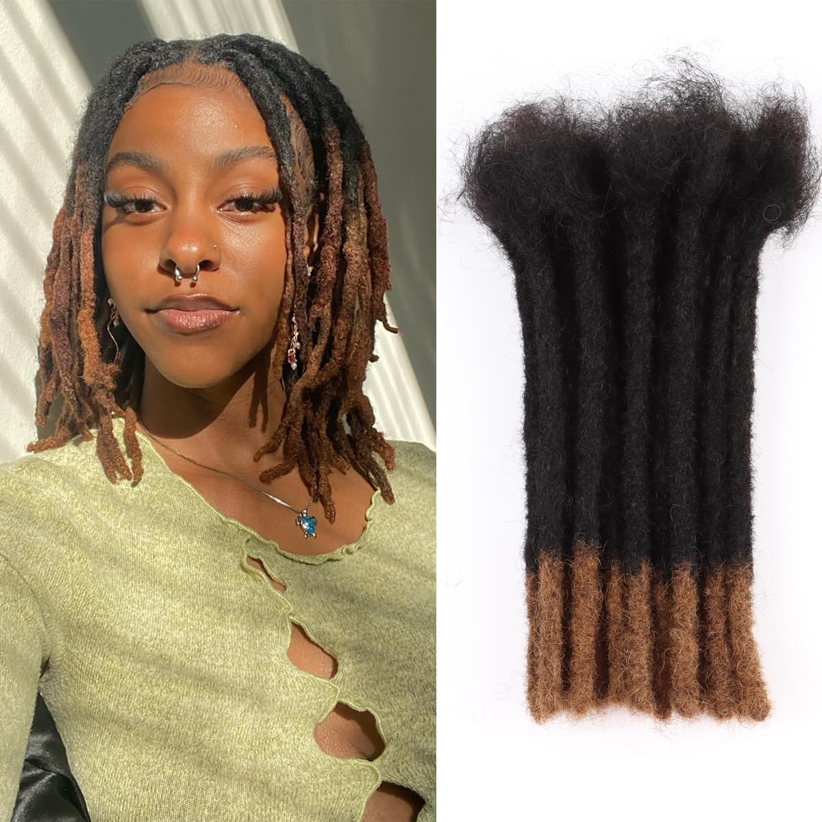 0.6 cm Thickness 14 Inch #T1B/30 30 Strands 100% Real Human Hair Dreadlock Extensions for Men and Women. Handmade for Full Head, Can Be Dyed and Bleached. Dreadlocks Bulk Permanent Locs