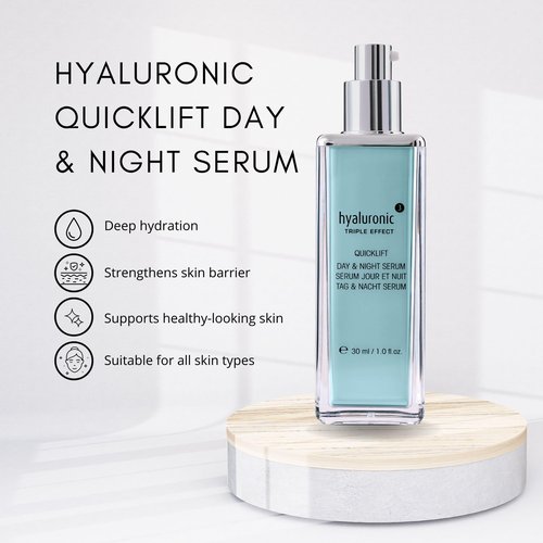 êb être belle Hyaluronic Acid 3D Serum, Quicklift Day & Night, Skin Care for Women, Lightweight Hydrating & Moisturizing Serum for All Skin Types, 30 mL