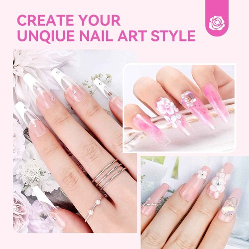 SAVILAND Acrylic Nail Kit with Everything: Professional Complete Acrylic Nail Set for Beginners with Monomer Liquid Gel Nail Polish U V Nail Light Gift for Women