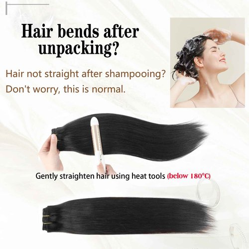 ABH AMAZINGBEAUTY HAIR Clip in Hair Extensions Human Hair Straight Clip in Extensions Full Head Clip in Remy Human Hair Clip ins Jet Black Color #1 Reusable Invisible 8Pcs 20 Inch 120 Grams