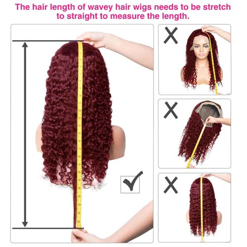 Bob Wig Human Hair 99j Burgundy 13x6 Deep Wave HD Lace Front Wigs Human Hair 250% Density Burgundy Bob Curly Lace Frontal Wigs Brazilian Virgin Human Hair Wigs Pre Plucked with Baby Hair (#99j,8Inch)