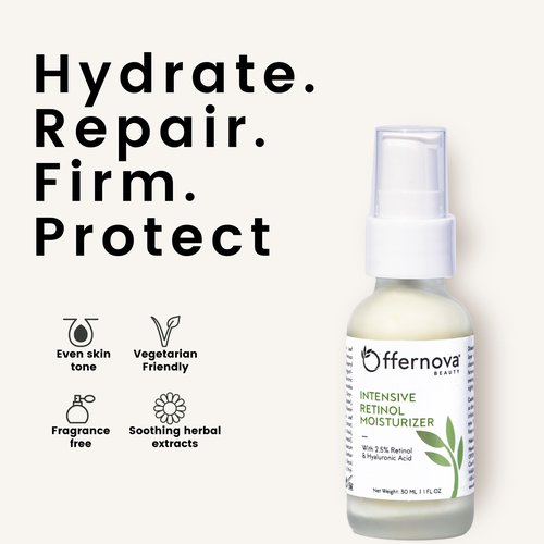 Intensive Retinol Moisturizer - Deep Hydration Night Cream 2.5% Vitamin A & Hyaluronic Acid + Vitamin E - Crema Humectante Intensiva de Retinol - Antiarrugas con Ácido Hialurónico y Vitamina E