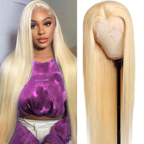 613 Lace Front Wig Human Hair 13x6 Transparent Blonde Lace Front Wigs Human Hair 180% Density Guleless Wigs Human Hair Pre Plucked 613 HD Lace Frontal For Women 32inch