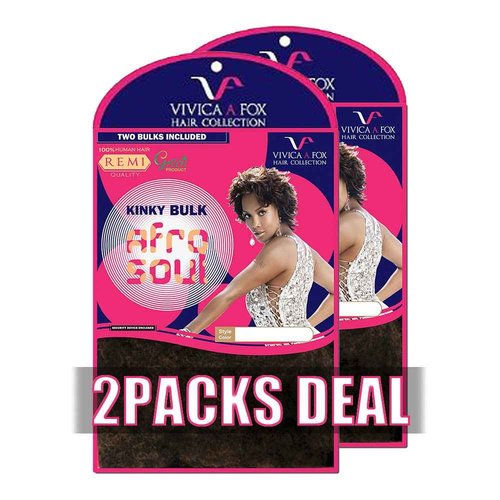 [2PACKS DEAL] VIVICA A FOX 100% HUMAN HAIR REMI AFRO SOUL KINKY BULK 16" - HKBK16-V (99J)