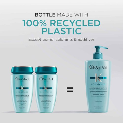 Kerastase Resistance Force Architecte Shampoo - Reconstructing Repair Shampoo For Weak and Damaged Hair, Formulated With Pro-Keratine Complex, 16.9 Fl Oz