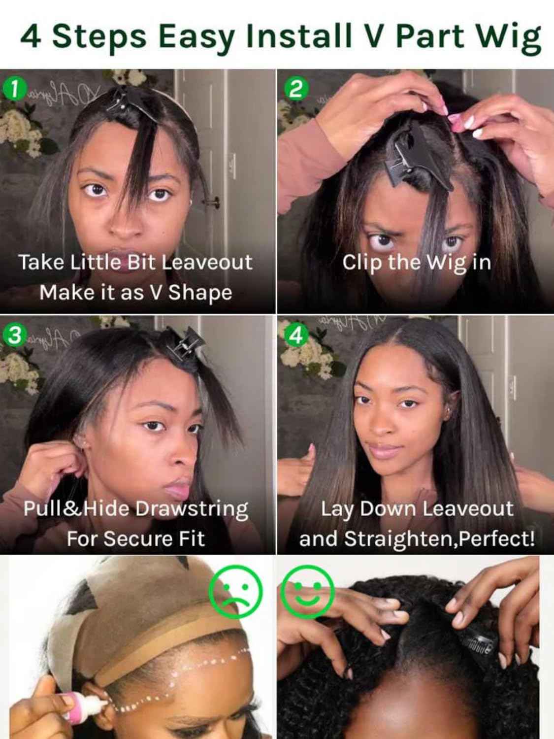 KLAIYI Ombre Brown V Part Wig Curly Human Hair Upgrade U Part Wig with Dark Roots Glueless Chestnut Brown Clip in Half Wig No Glue No Lace No Leave Out 30S Easy to Wear and Go Beginner Wig 150% 14Inch