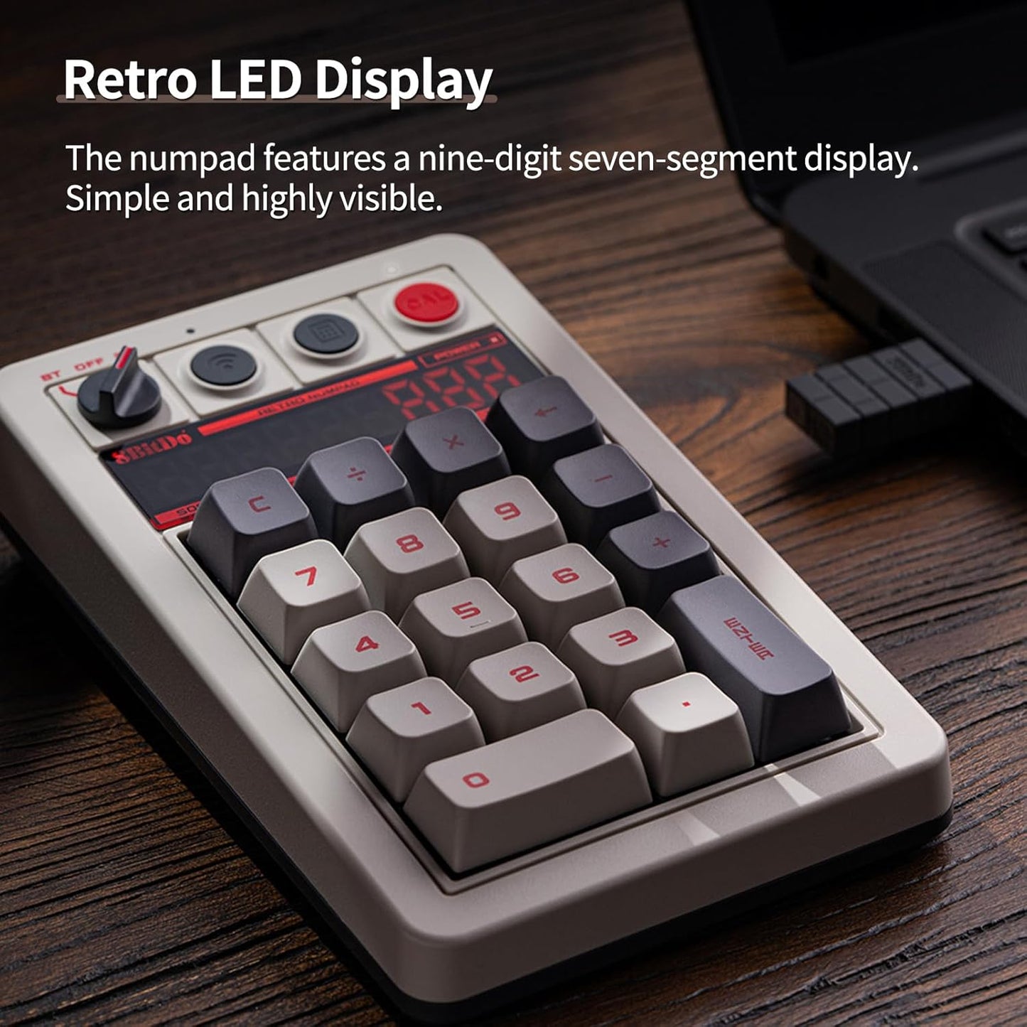 AKNES 8BitDo Retro 108 Mechanical Keyboard, Hot Swappable Gaming Keyboard with 108 Keys&Integrated Numpad, Dual Super Buttons, Bluetooth/2.4G/USB-C Keyboard for Windows & Android - N Edition