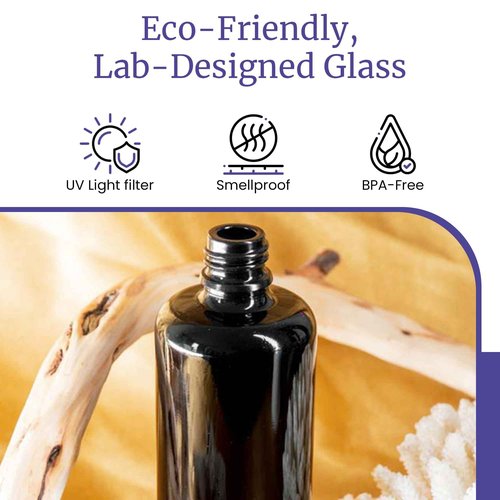 Infinity Jars 200 ML(6.7 fl oz) Black UV‑Blocking Glass Easy‑Pour Screw‑Top Bottle – Airtight, Smell‑Proof Mini Container for Oils, Spices, Perfumes, DIY Samples 3-Pack