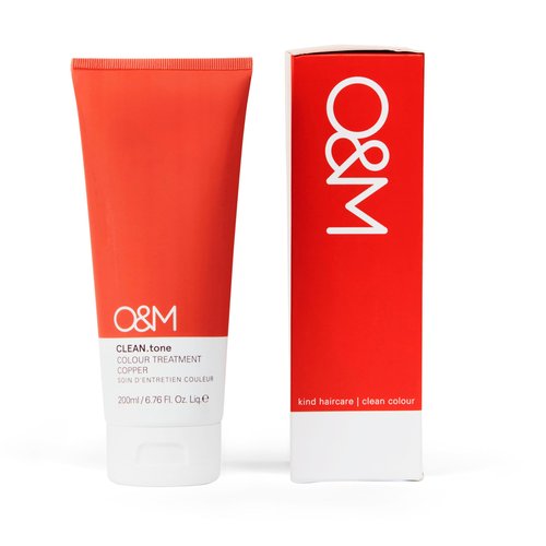 O&M CLEAN.tone Hair Color Treatment Free from Sulfates, Parabens, Silicones, Phthalates, Triclosan, Propylene Glycol & Gluten, Vegan, Cruelty Free, Light Brown/Light Blonde, 200ml, Copper