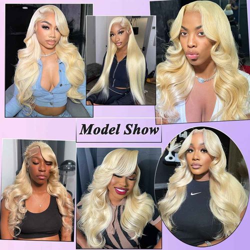NIHAOWIG 613 Lace Front Wig Human Hair 200 Density Blonde Wig Human Hair Body Wave 13x6 HD Lace Front Wigs Human Hair Pre Plucked 613 Lace Frontal Wig for Women 28 Inch