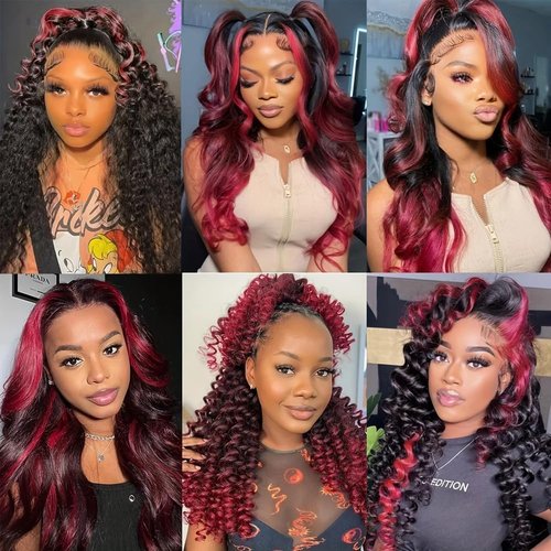 Fabimiya 18 20 22 inch Burgundy P1B/99J Deep Wave Human Hair Bundles Wine Red Human Hair Bundles Unprocessed Burgundy Soft Sewn In Hair with Double Weft for Black Women