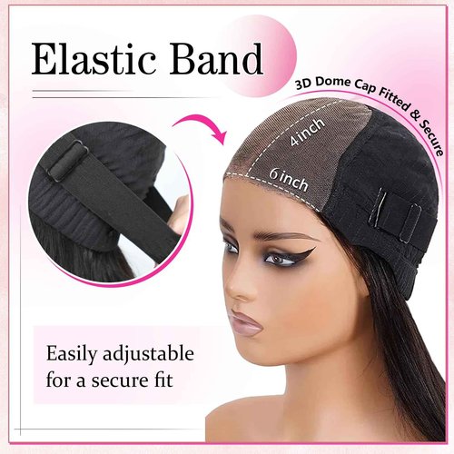 PISRY Wear and Go Glueless Wigs Human Hair Pre Plucked Pre Cut 180% Density 6x4 Ready to Wear Lace Front Human Hair Wigs Straight for Black Women 24 Inch