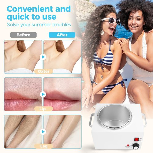 5.5Lbs Professional Wax Warmer for Hair Removal with 20℃-120℃ Temperature Control, with 100 Wax Sticks & 50 Strips, for Salon & Home Use