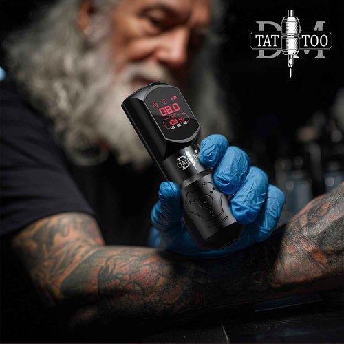 Tattoo Gun 4.0mm Stroke Length Wireless Tattoo Machine with Ultra OLED Display Screen Tattoo Pen with 1500mAh Battery Compact Lightweight Design for Tattoo Beginners and Artists
