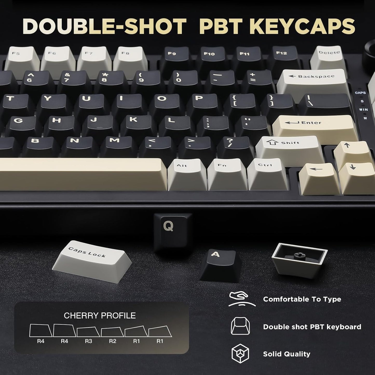 YUNZII B75 Mechanical Keyboard,75% Layout with Knob,Hot Swappable RGB Backlit Gasket Mounted, Creamy Typing, Double-Shot PBT Keycaps,Cherry Profile,for Win/Mac (Dark Grey, Cocoa Cream V2 Switch)