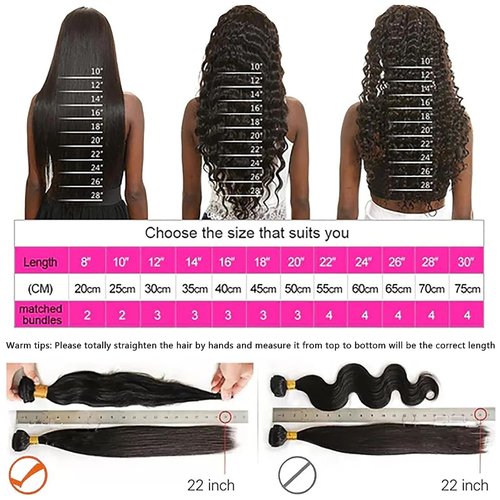 NROOEAY 12A Brazilian Body Wave Human Hair 3 Bundles 18 20 22 Inch 100% Unprocessed Brazilian Virgin Human Hair Weave Bundles Body Wave Hair Extensions Natural Color