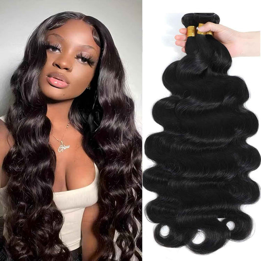Giginger Brazilian Human Hair Bundles 24 26 28 Inch Body Wave Bundles Human Hair Natural Black Unprocessed Virgin Quick Weave Hair for Black Women