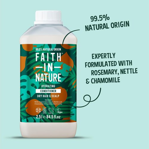 FAITH IN NATURE Natural Conditioner - Vegan & Cruelty Free, No SLS or Parabens - 84.5 fl oz, Coconut