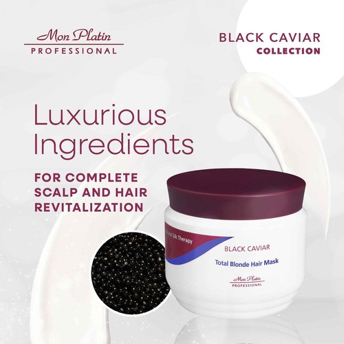 Black Caviar Blonde Hair Mask - Intensive Moisturizing Treatment for blonde, bleached, or Color Treated Hair - Special Antistatic Formula,SLS/Salt Free 500ML