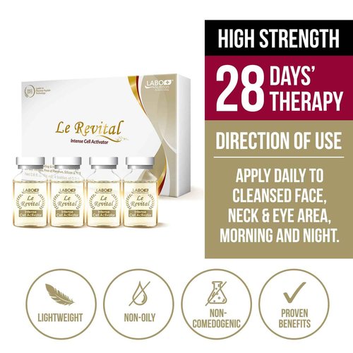 LABO Nutrition Le Revital Concentrated Nano Placenta Extract Serum Essence from Japan – Hydrating, Glowy, Moisturizing for Face Wrinkles, Dull Skin, Tone, Soothing & Skin Barrier Strength | 4 Vials