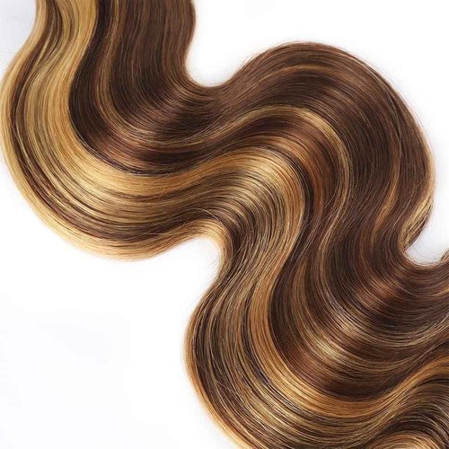 P4/27 Highlight Brown Bundles Body Wave Bundles Human Hair 30 32 34 Inch Unprocessed Brazilian Virgin Weave Hairs Blonde 3 Bundle 50 Gram Per Bundle Human Hair Extensions