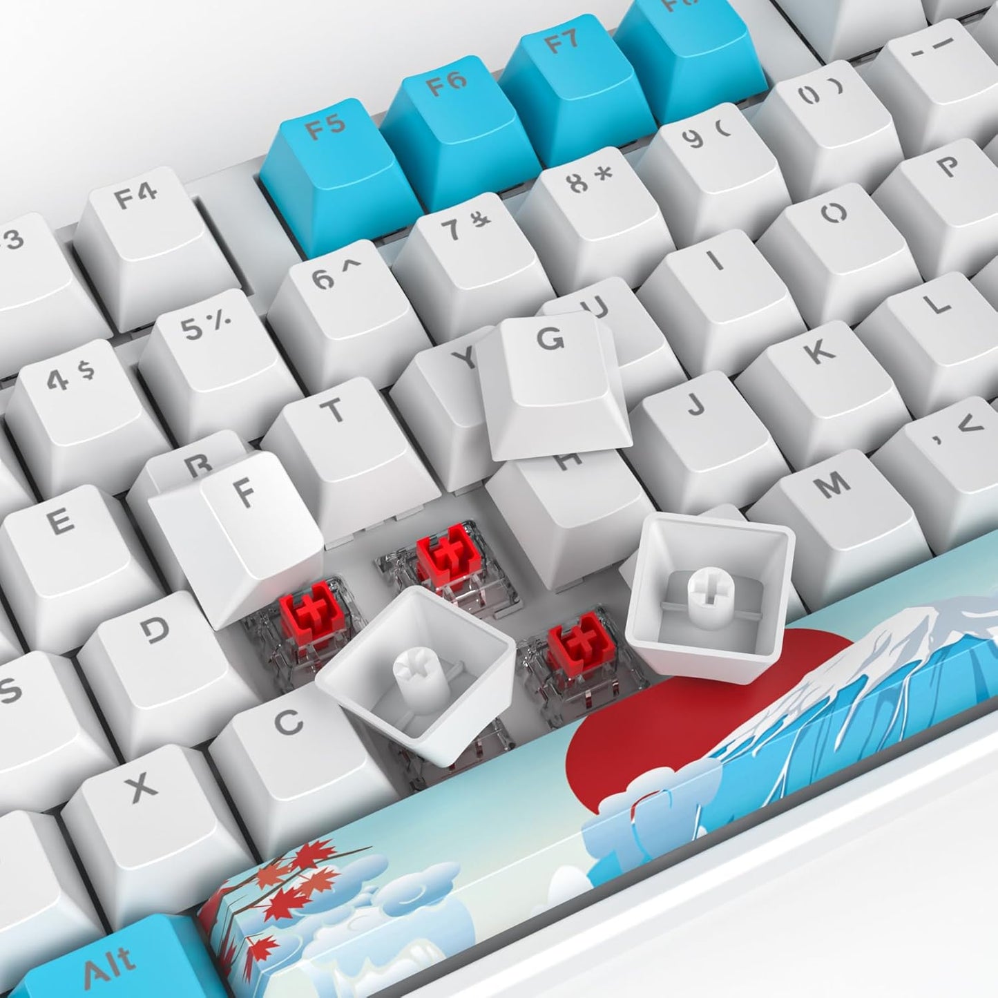 133 Keys PBT Keycap XDA Profile Keycaps Dye-Sublimation Custom Keycaps for MX Switches 60% 75% 100% Mechanical Gaming Keyboards(Caramel Bear)