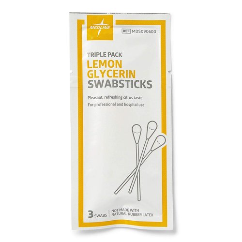 Medline Lemon Glycerin Swabsticks, Swabs for Dry Mouth, 750 Count