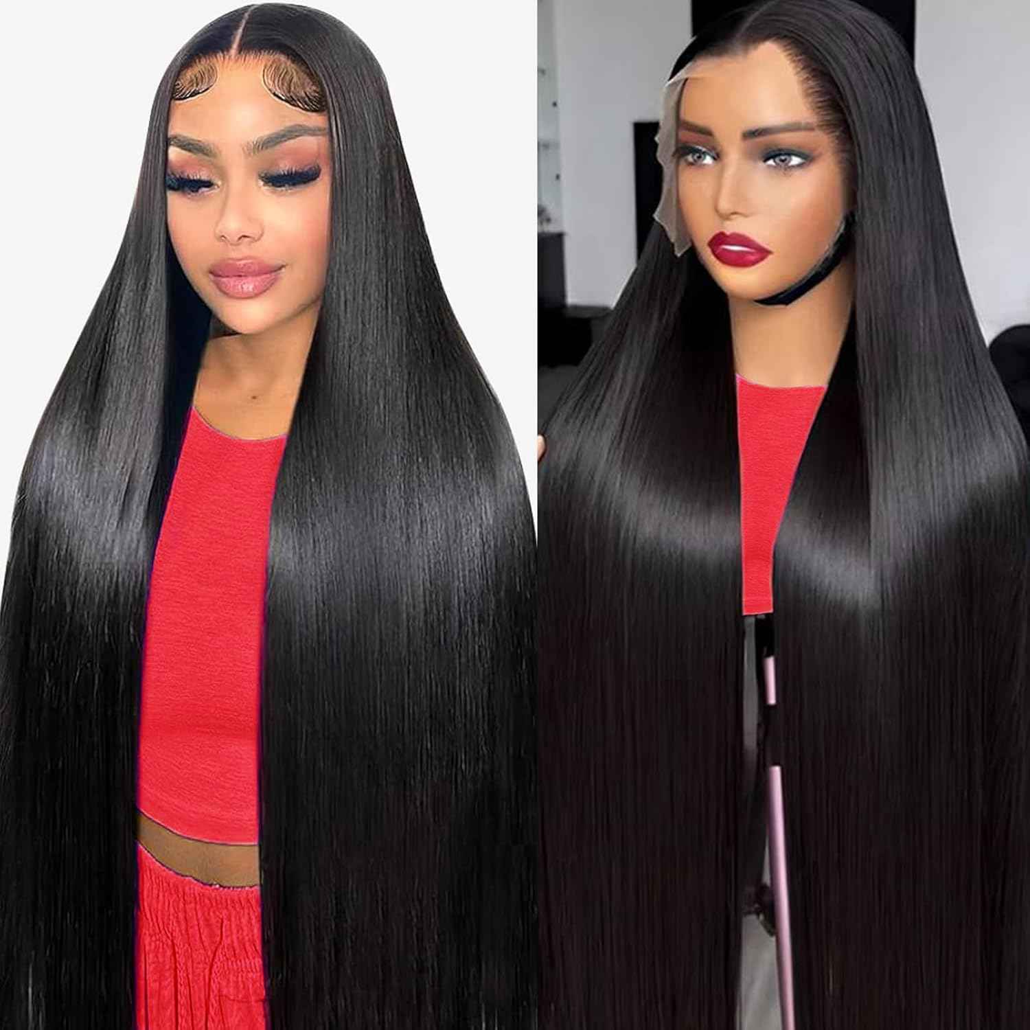 250% Density 13X4 HD Lace Front Wigs Human Hair Straight Lace Front Wigs Human Hair pre plucked Glueless Frontal Wigs for Women Natural Black (250 Density Straight Wig 18inch)