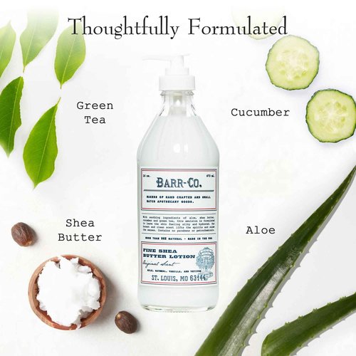 BARR-CO. Original Scent Shea Butter Lotion for Dry Skin Set, Tranquil Milky Scent with Oat, Vanilla & Vetiver, Shea Moisturizing Lotion for Sensitive Skin, 16 fl oz each (Pack of 2)