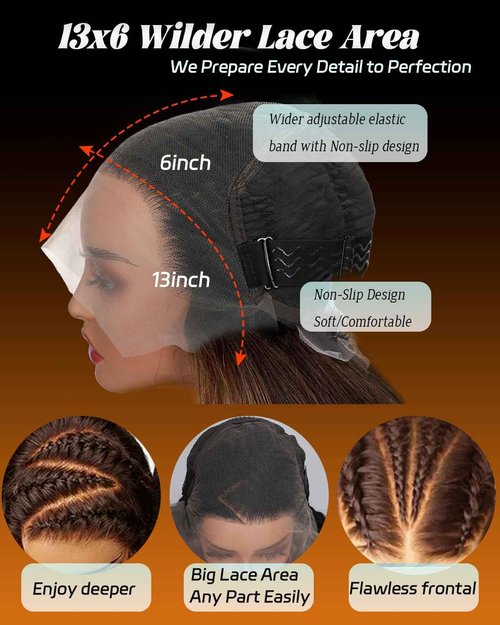 Sherico Chocolate Brown Wigs Lace Front Human Hair Glueless 13x6 Transparent Lace Front Wigs Human Hair 180% Density Colored #4 Light Brown Wear and Go Pre Plucked Wig HD Lace Frontal Wigs for Women