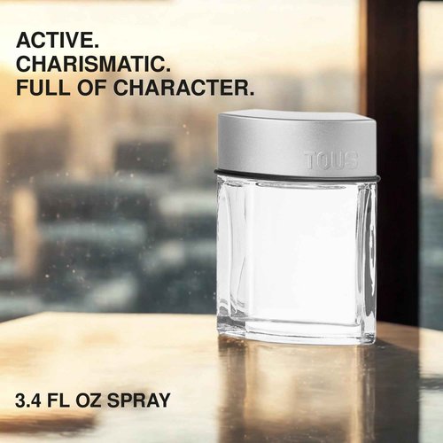 TOUS Eau De Toilette For Men, Elegant Fruity Woody Perfume for Man with Notes of Sage, White Musk, Cedarwood, and Sandalwood. Long-Lasting Fragrance for Daily Wear, 3.4 Fl Oz