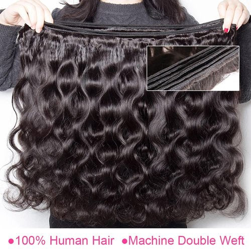 Flady Body Wave 3 Bundles Human Hair 18 20 22 Inch 100% Unprocessed 12A Human Hair Bundles Body Wave 3 Bundles Human Hair Weave Body Wave Human Hair Extensions Natural Color