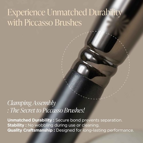 Piccasso FB17 Foundation Brush – Soft Makeup Brush for Liquid & Cream Foundation, Curved Bristles for Smooth and Flawless Face Makeup, Professional Tool for Base Layering, Korean Beauty Essential