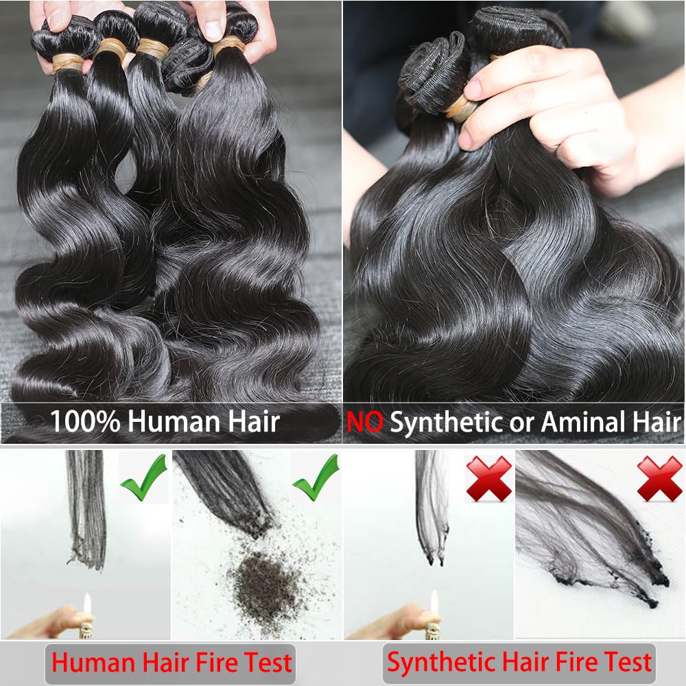 12A Body Wave Bundles Human Hair 16 18 20 22 Natural Black Color 100% Brazilian Human Hair Bundles For Women