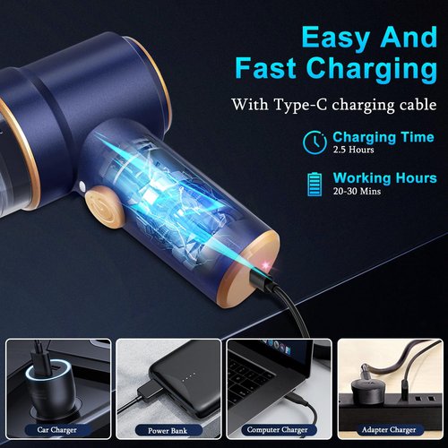 KMM Handheld Car Vacuum Cleaner, 9000Pa Vacuum Cleaner and Air Duster, 120W High Power Hand Held Vacuum with LED Light and Multi-Nozzles for Car, Home, Office, Pet