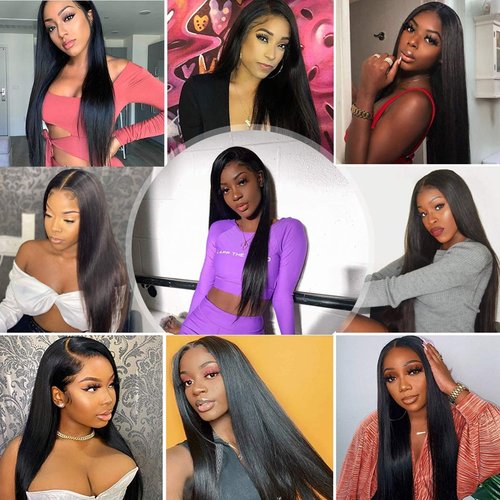 SUNKASA 4x4 Straight Lace Closure Wigs human hair HD Lace Front Wigs Human Hair Pre Plucked with Baby Hair 180 Density 22inch