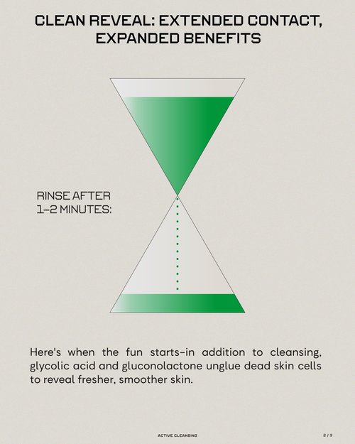 Clean Reveal, Brightening Glycolic + PHA Gel Cleanser Hydrates & Gently Exfoliates with Aloe and Provitamin B5, Smooths Texture & Clears Pores - 4.9 fl oz