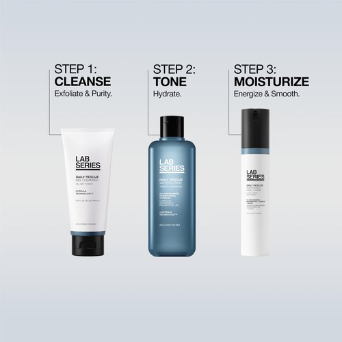 Lab Series Daily Rescue Men's Skincare Set - Essential Skin Care Routine Kit Includes Face Wash for Men - Hydrating Face Toner - Men's Face Moisturizer Cream