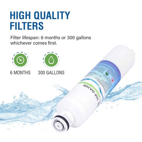 Swift Green Filters SGF-DA20B Compatible Refrigerator Water Filter for DA29-0020B,DA2900019A,DA97-08006A-B,Made in USA,Pack of 2, White