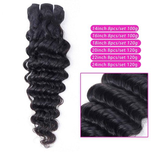 Curly Clip in Hair Extensions Real Human Hair 24inch 120g Invisible & Seamless 100% Brazilian Remy Human Extension Deep Wave Clip ins Extensions Double Weft 8 PCS with 20 Clips Natural Black