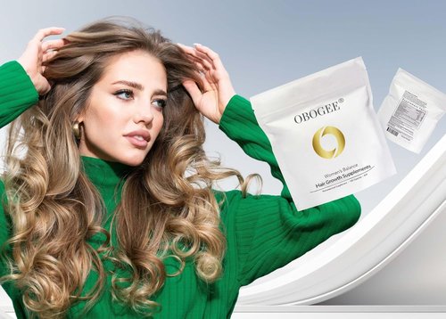 OBOGEE Women's Balance Hair Growth Supplements Proven Hair Supplement for Visibly Thicker Hair and Scalp Coverage, Dermatologist (1 PACK) (Pack, 240, Count)