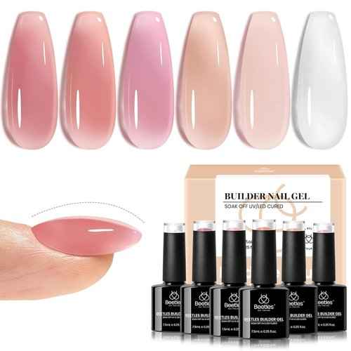 Beetles Gel Nail Polish Set, 119 PCS 100 Colors with Beetles Builder Gel for Nails 6 Colors 7 in 1 Strengthener Gel Builder for Nails