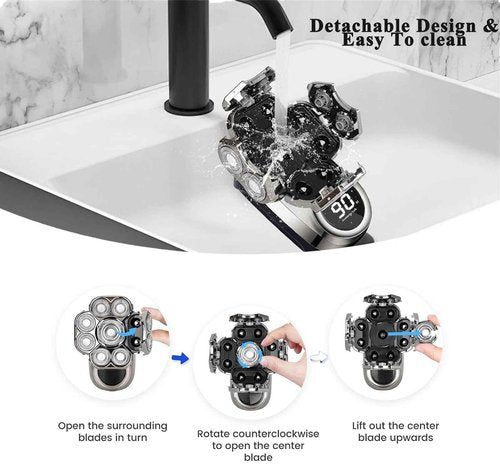 9.0 Shaver, 9d Floating Blade Heads, 9d Floating Head Shaver - Ipx7 Waterproof,USB Fast Charge,Gift for Dad and Husband