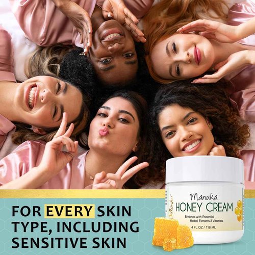 Deluvia Manuka Honey Cream | Hydrating & Soothing Moisturizer Face & Body Lotion | for Sensitive Skin, Eczema, Psoriasis & Dermatitis | 4 ounce 2 Pack