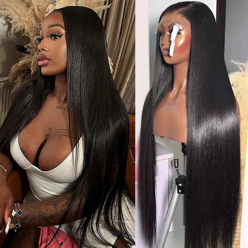 Lemoda 13x4 Straight Lace Front Wigs Human Hair 200% Density 16 Inch Straight Wig 13x4 HD Lace Human Hair Wigs for Women Glueless Black Wigs Virgin 15A Straight Hair Outlet Deal Wigs Pre Plucked