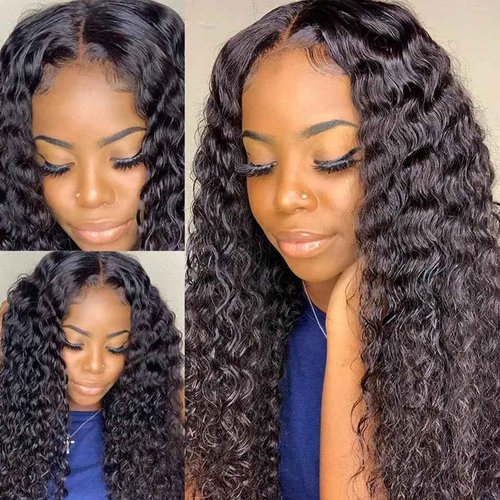 ZHENLISI Water Wave Bundles Human Hair 3 Bundles 10A Brazilian Unprocessed Virgin Human Hair Wet and Wavy Bundle Curly Weave Human Hair Extensions Natural Black 24 24 24 Inch