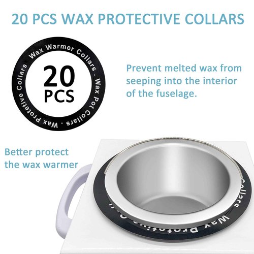Professional Waxing Kit Wax Warmer Double Pot Wax Heater Machine for Hair Removal, Large Waxing Pot for Spa Salon Beauty Esthetician Home, with Adjustable Temperature Set, 50 Stick & 20 Collar(White)