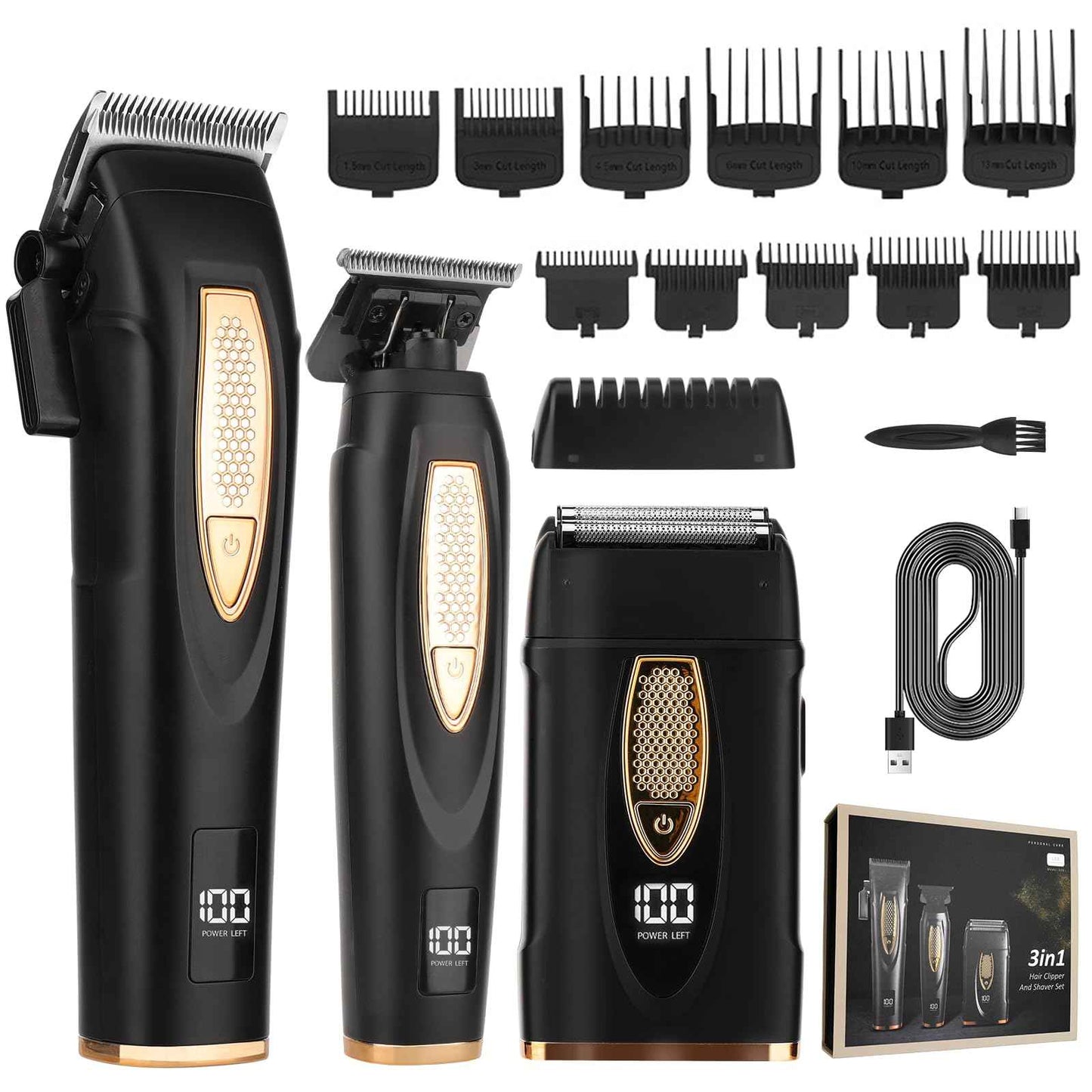 GSKY Mens Hair Clipper, Hair Cutting Kit, Beard Trimmer for Men, Foil Shavers, Hair Trimmer Barber Clippers Set, Mens Clippers and Grooming Set, Barber Trimmers Professional, Beard Shaver for Men