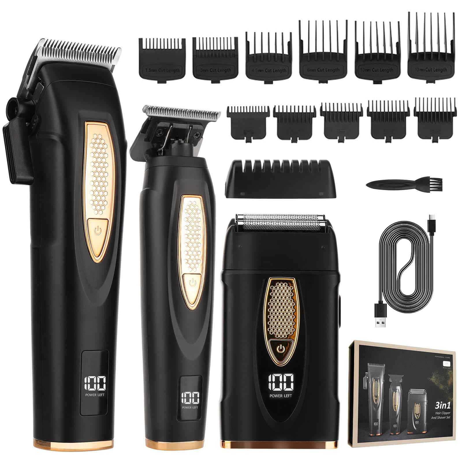 GSKY Mens Hair Clipper, Hair Cutting Kit, Beard Trimmer for Men, Foil Shavers, Hair Trimmer Barber Clippers Set, Mens Clippers and Grooming Set, Barber Trimmers Professional, Beard Shaver for Men