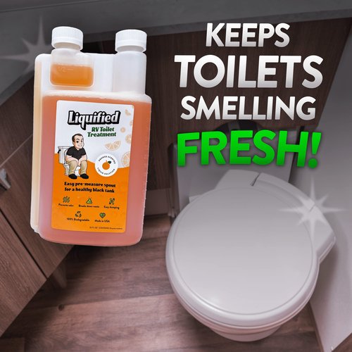 Liquified RV Toilet Treatment - Black Holding Tank Digester - Odor Eliminator - Orange Scent - Matts RV Reviews (Orange, 16oz)